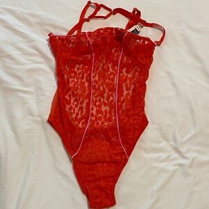 Victoria's Secret Fiery Red Lace Lingerie